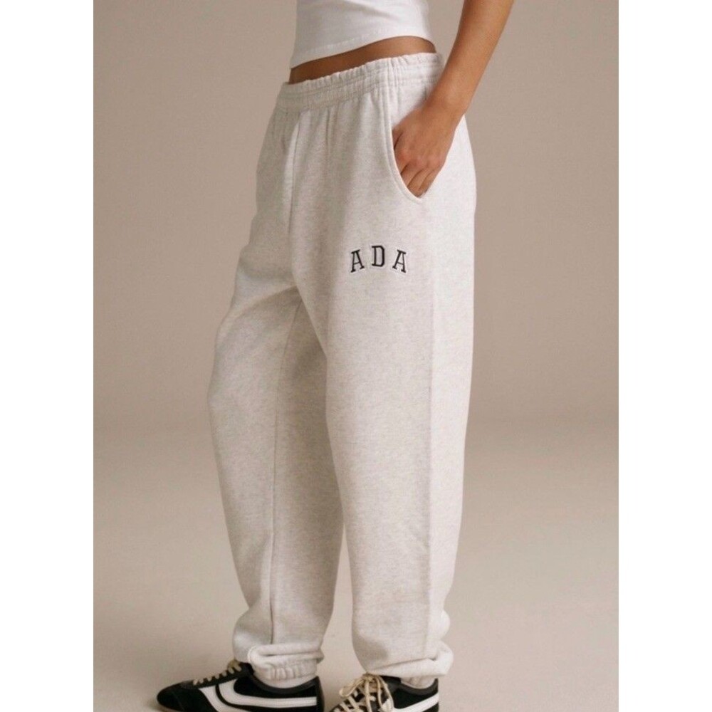 Adanola Sweatpants Womens Medium Cotton Joggers ADA Logo Lounge Athleisure